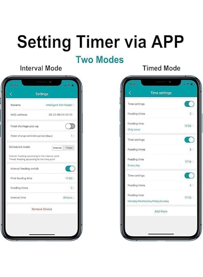 Feeder سمكة ذكي سعة 450 مل، يتحكم فيه WiFi، تحكم عبر التطبيق، سعة كبيرة، مناسب لحوض السمك، خزان السلاحف، طعام محبب، تغذية خلال العطلات. - Image 3
